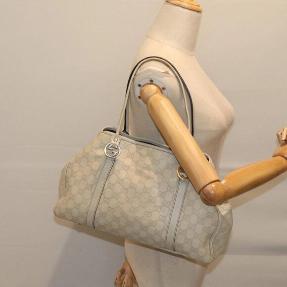 GUCCI GG Canvas Guccissima GG Twins Tote Bag White - Picture 1 of 16